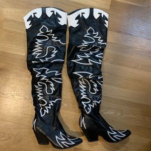 over the knee cowboy boots